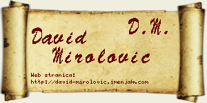 David Mirolović vizit kartica